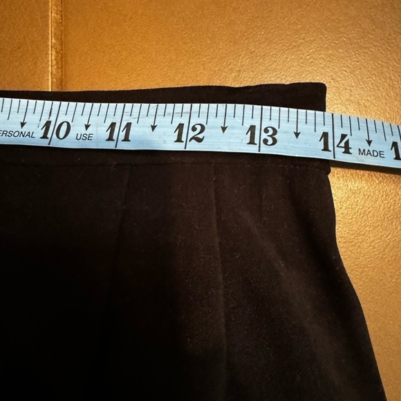 SUEDE Black flat front faux suede lined midi women's 10 Petite skirt event party - Picture 9 of 12